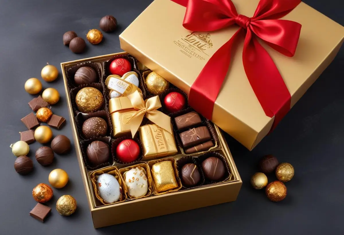 Skicka en lyxig presentbox med choklad från Lindt! illustration