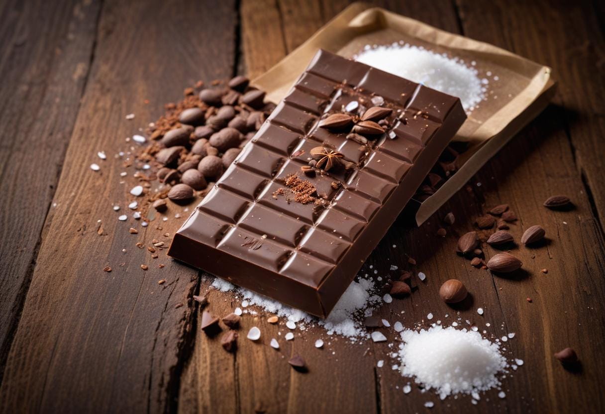 Upptäck den underbara smaken av havssalt och choklad! illustration